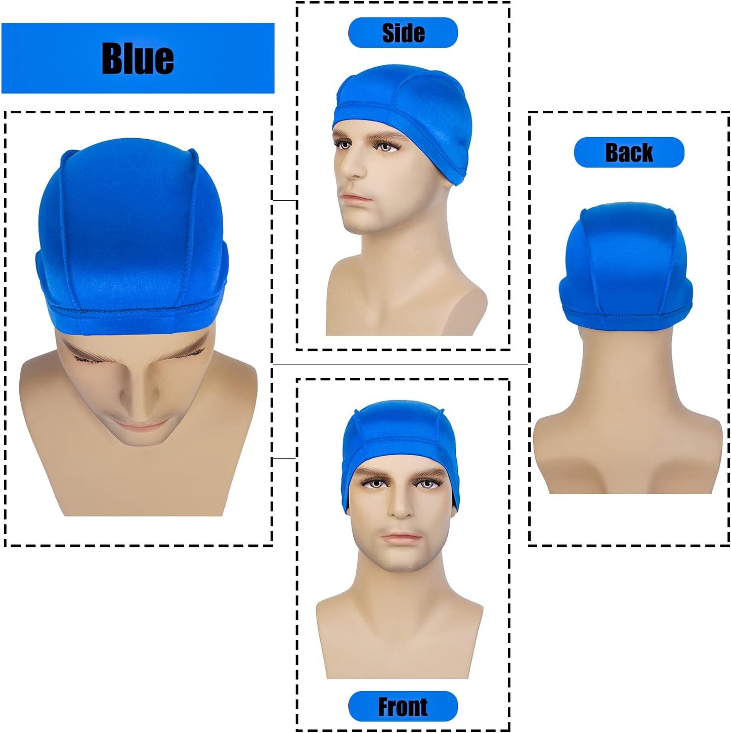 Silky Wave Caps for Men - 2PCS Compression Caps for 360, 540, 720 Waves | Comfortable Fit