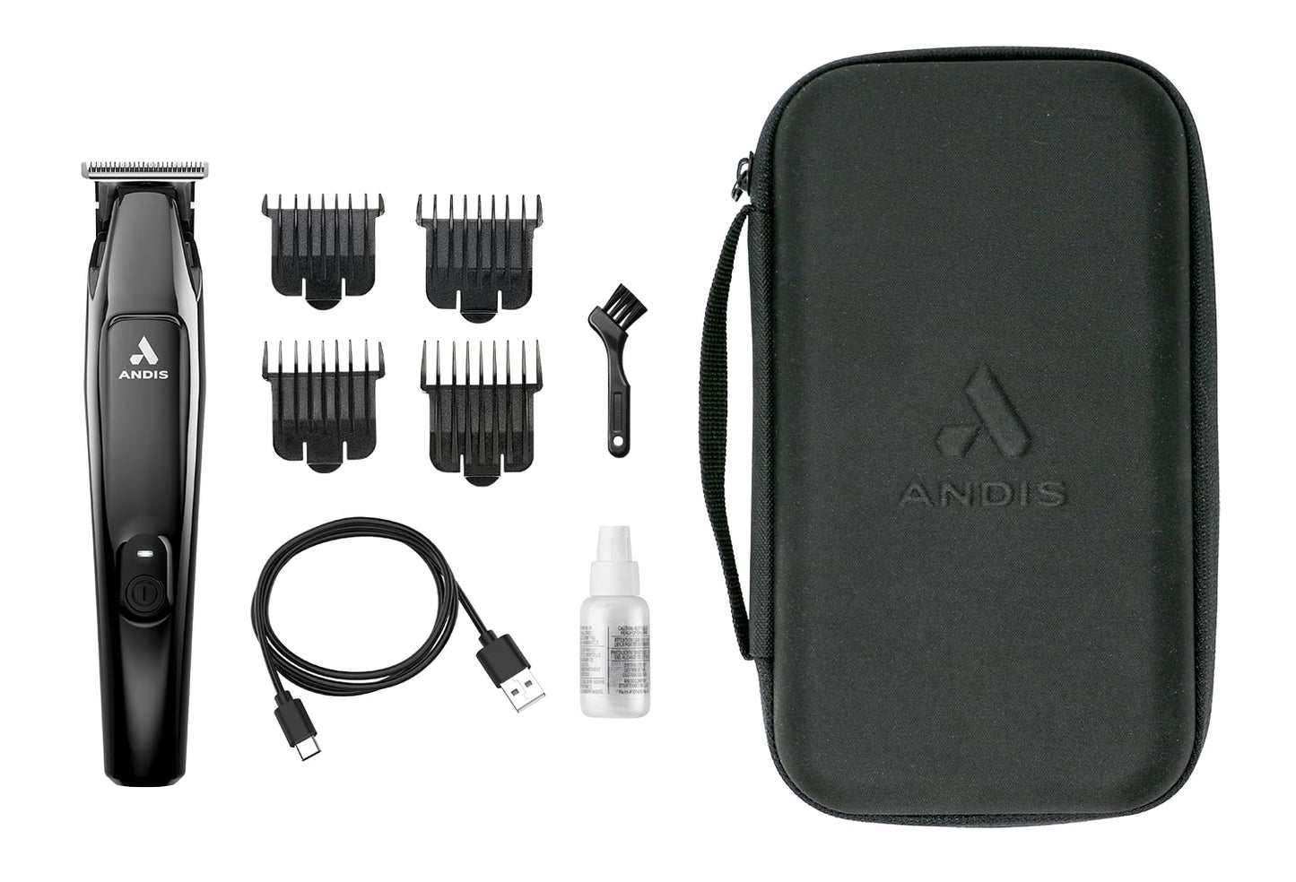 Andis 562888 Slimline Pro II Cordless Beard and Hair Trimmer, Lithium-Ion, 4 Attachment Combs, Lightweight, Powerful Motor, Black