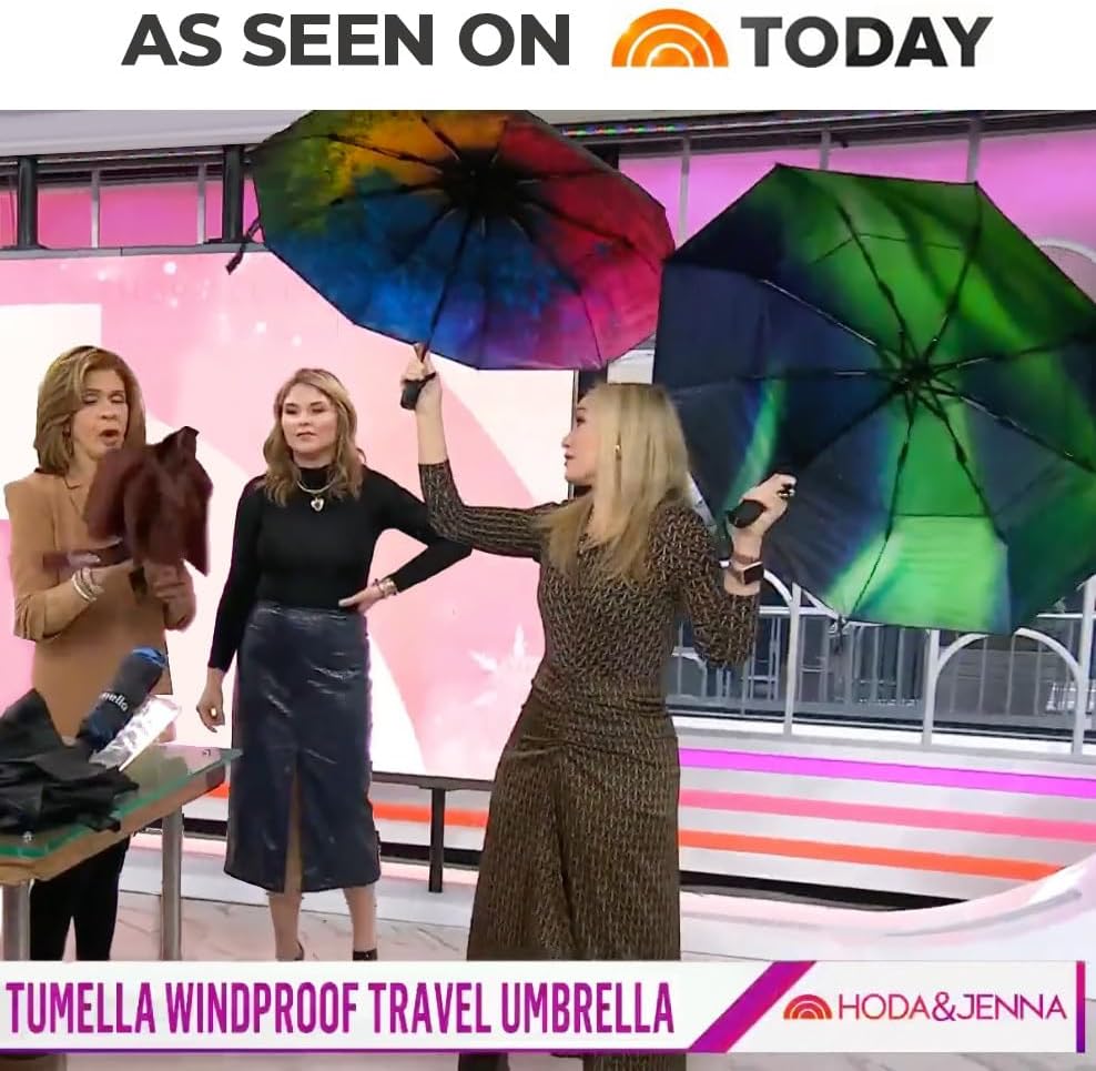 Strongest Windproof Travel Umbrella - Compact, 100MPH Tested | Lightweight, Automatic Folding, One-Handed Use