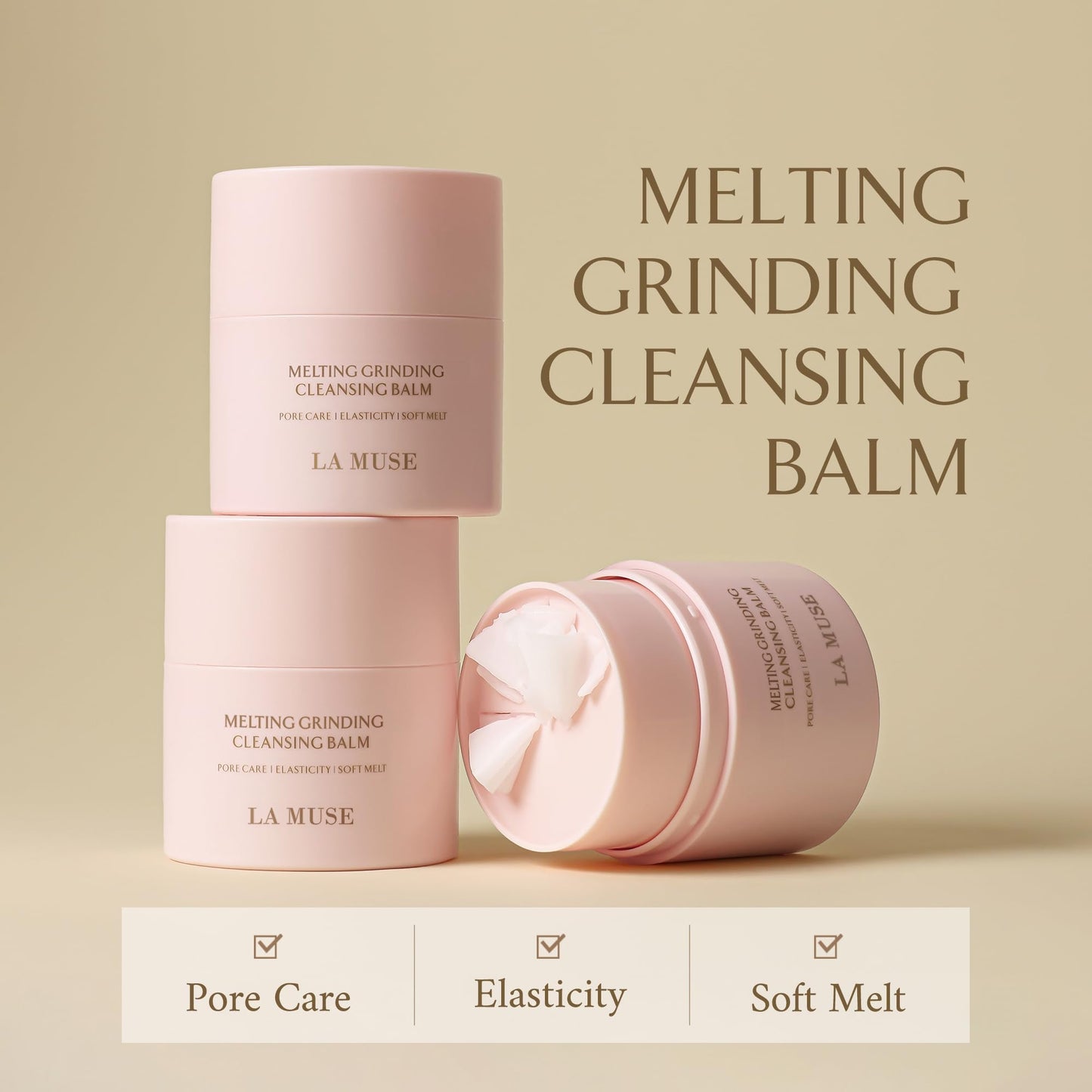LA MUSE Melting Grinding Cleansing Balm 6.76 fl oz | Hydrating Facial Wash | Exfolaiation Management | Makeup Remover Balm | Moisturizing Pore Cleanser | Soft Melt | Elastic Care | Korean Skin Care