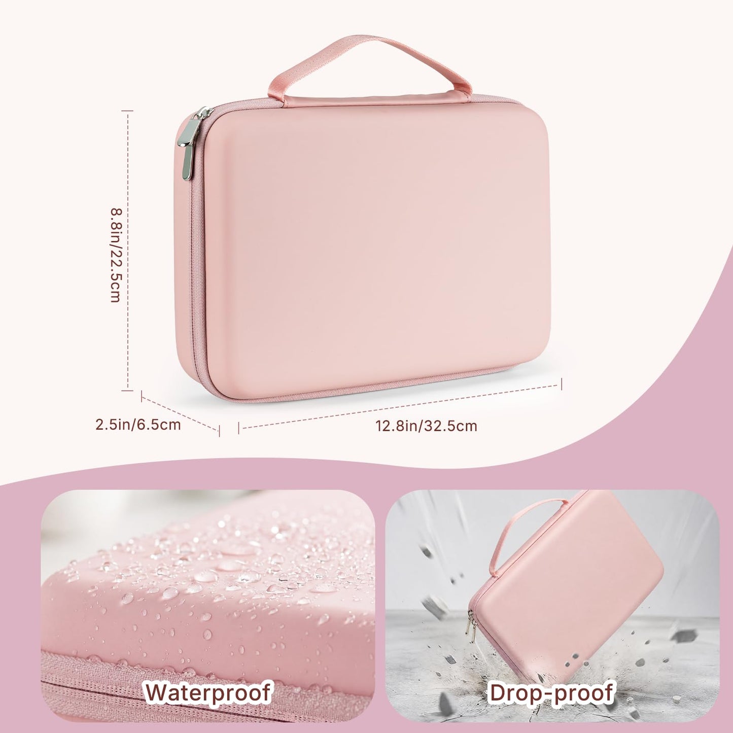 Case for NuDerma High Frequency Wand, Fits for TUMAKOU/Quiet&Far/UUPAS/Uaike/DARSONVAL Skin Machines, Travel Carrying Case for Professional Skin Portable Clinical high Frequency - Pink (CASE ONLY)