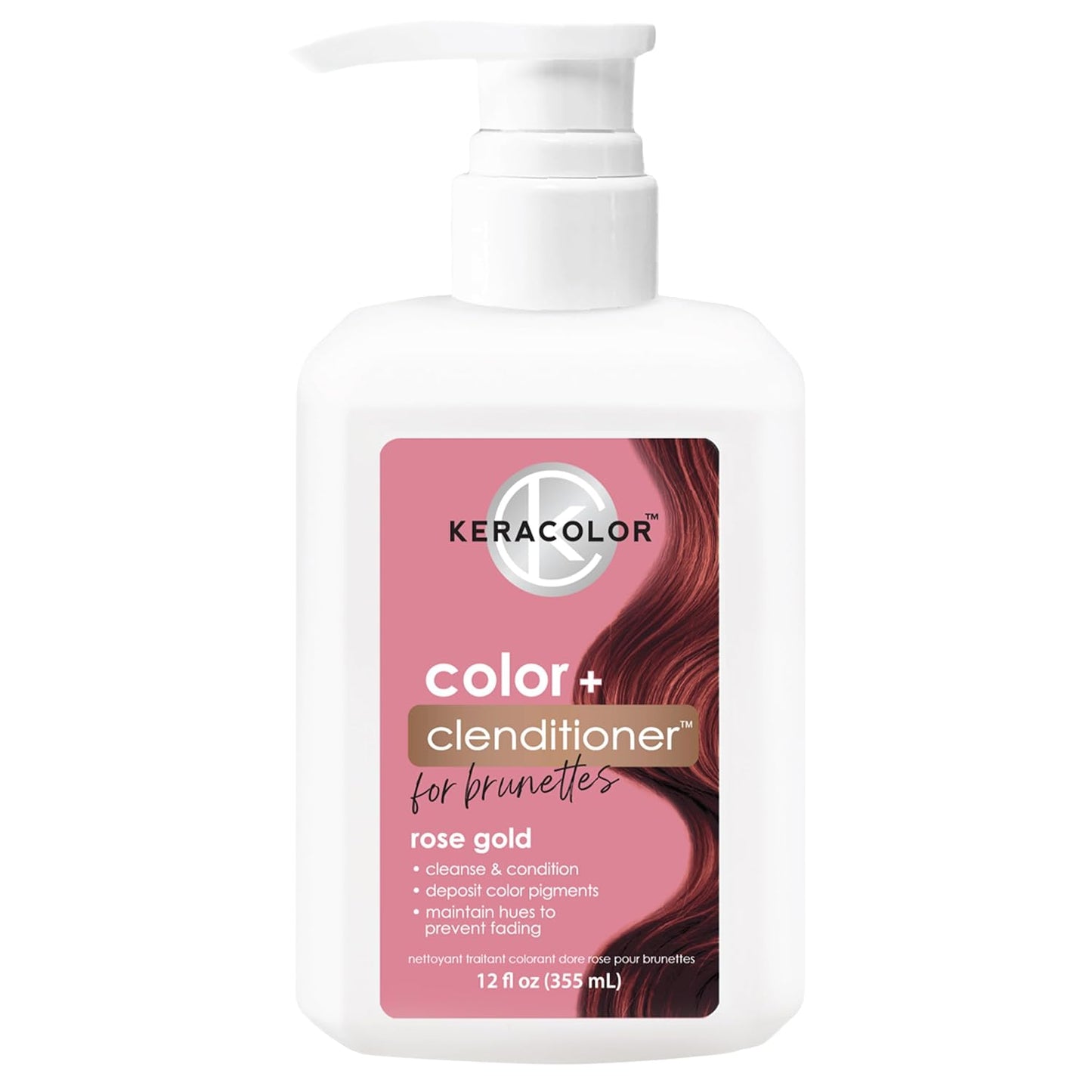 Keracolor Color + Clenditioner - 3-in-1 Color-Depositing Conditioner for Brunettes | 12 Fl Oz
