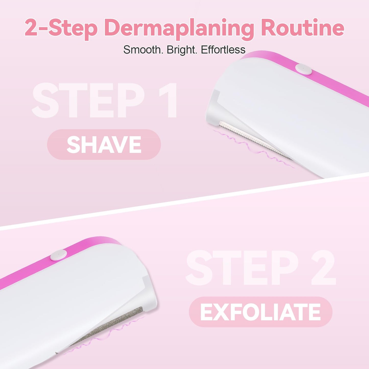Gulove Sonic Dermaplaning Facial Hair Remover for Women, Gentle Peach Fuzz Removal Tool, Precision Control, Safe for Sensitive Skin, Portable & Rechargeable At-Home Skincare (Cameo Pink)
