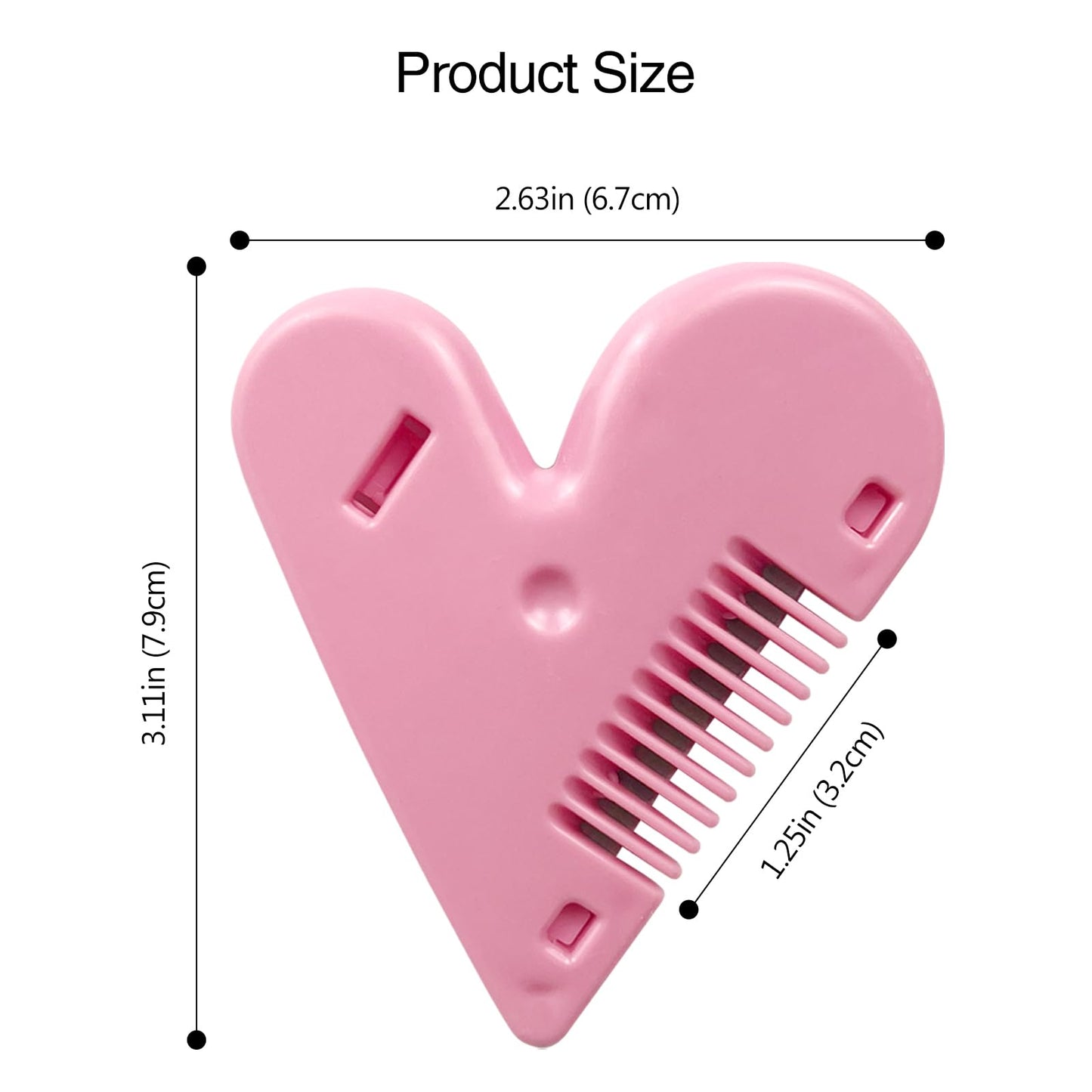 Portable Pubic Hair Trimmer for Women, Heart-Shaped Intimate Shaping Tool, Compact Hair Razor Comb Cutter for Kid, Women, Girls (Red)