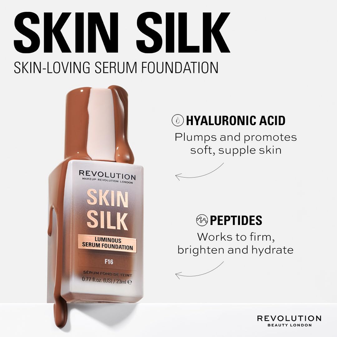 Revolution Skin Silk Radiant Satin Serum Foundation, F6N Light Skin Tones