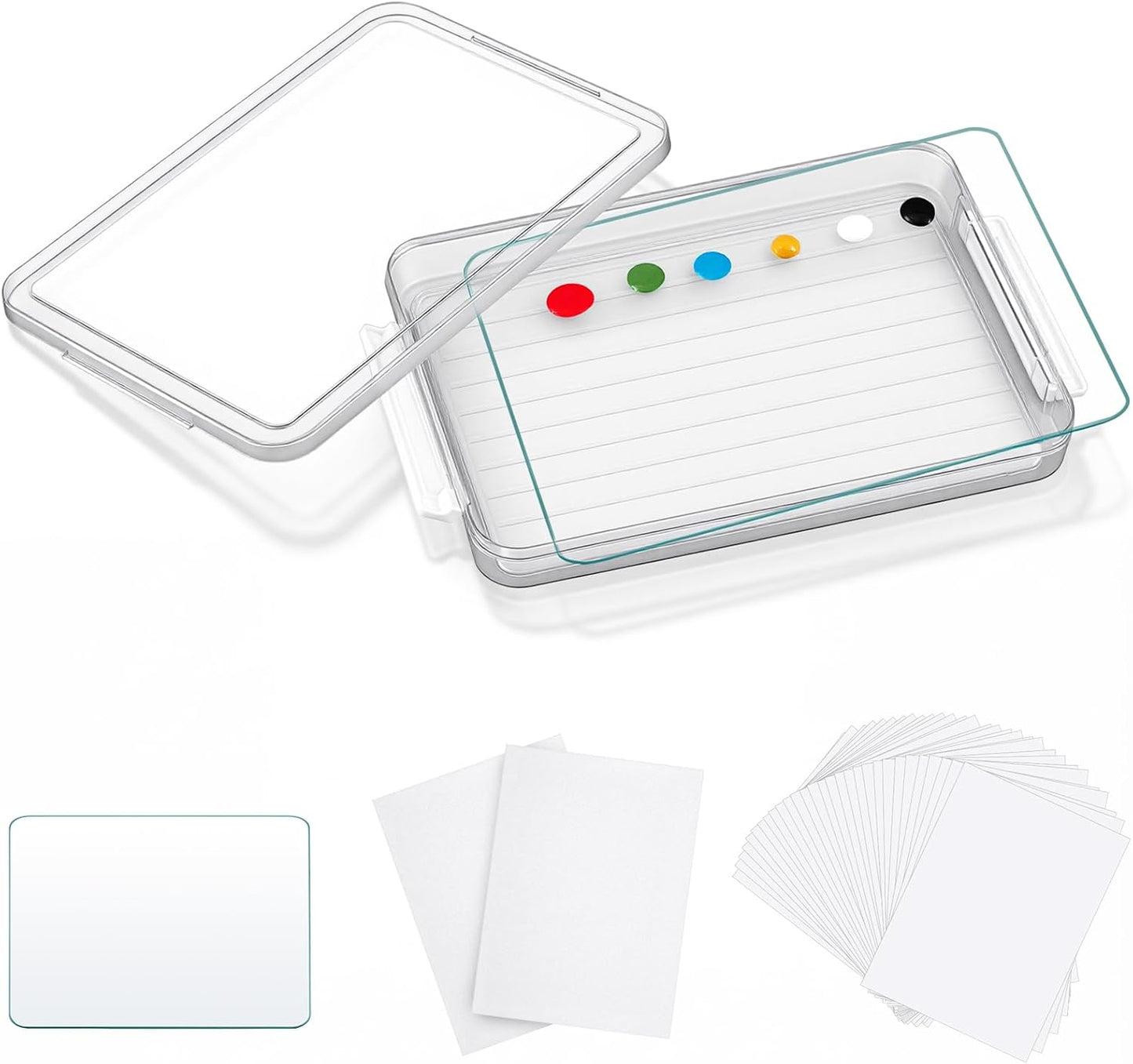 Tempered Glass Palette for Oil Painting - 9 x 12 Inch Airtight Container with 40 Sheets Disposable Paper for DIY Color Mixing
