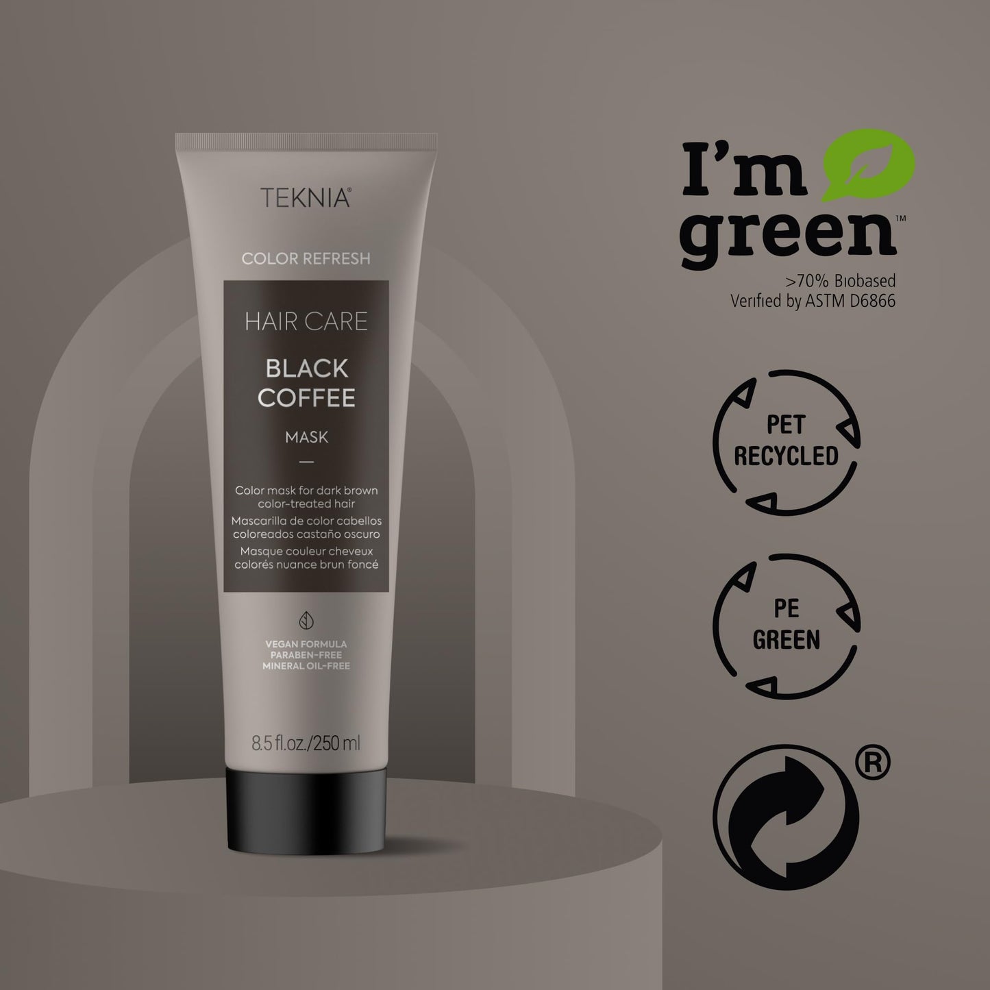 Lakmé Teknia Black Coffee Color Refresh Hair Mask, Color Depositing Conditioner for Black Hair, 8.5 Fl Oz