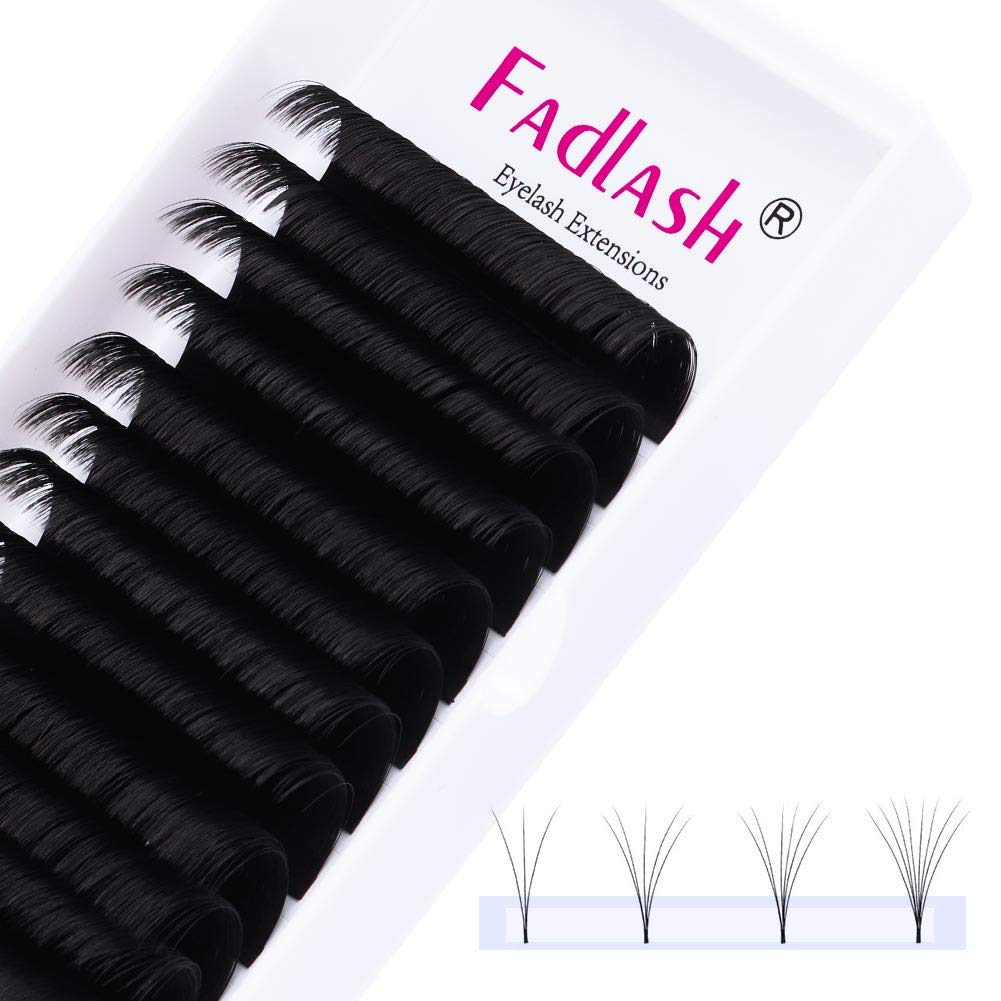 Easy Fan Lash Extensions - D Curl 0.07 Volume Mixed Trays | Soft Individual Lashes 8-14mm