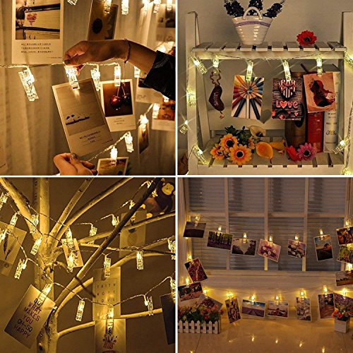 20 LED Photo Clip Fairy String Lights - Waterproof & Remote
