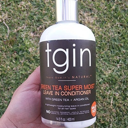 tgin Green Tea Super Moist Leave-In Conditioner for Curly Hair, 13 oz