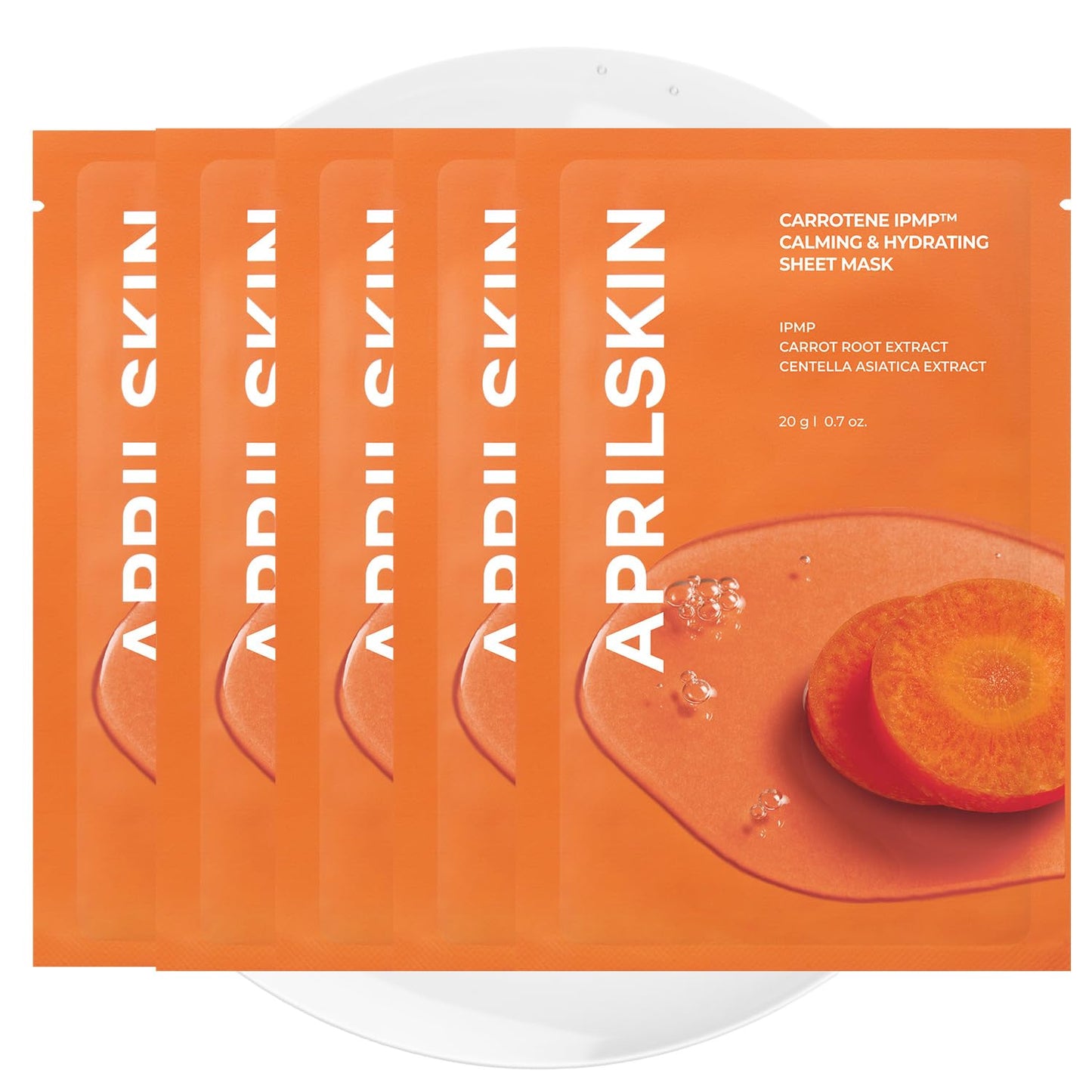 Carrotene IPMP Calming & Hydrating Sheet Mask - 5 Pack for Glowing Skin