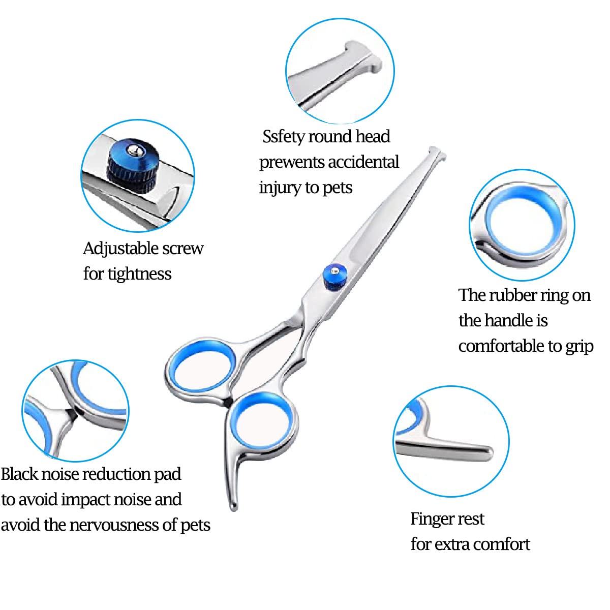 Dog Grooming Scissors, Stainless Steel Pets Grooming Shears