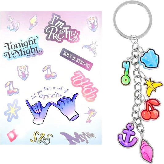 Keychain Merch Set - Katseye Inspired Accessories with Temporary Tattoos | Perfect Gifts for Teens & Fans