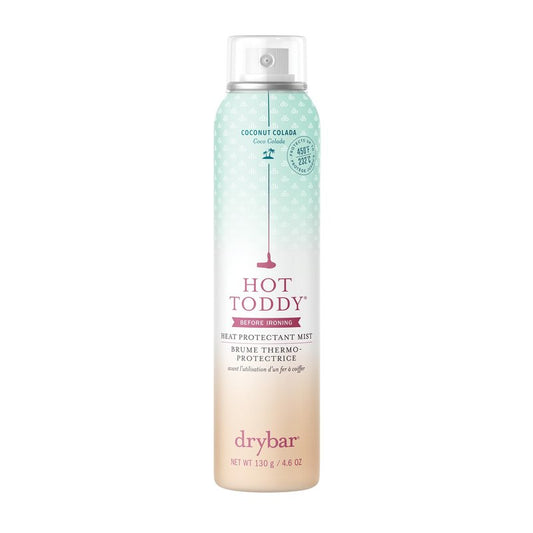 Drybar Hot Toddy Heat Protectant Mist for Hair, Lightweight Formula, Protects from Heated Styling, Straightening and Curling Irons, Coconut Colada Scent, Full Size, 4.6 Oz.