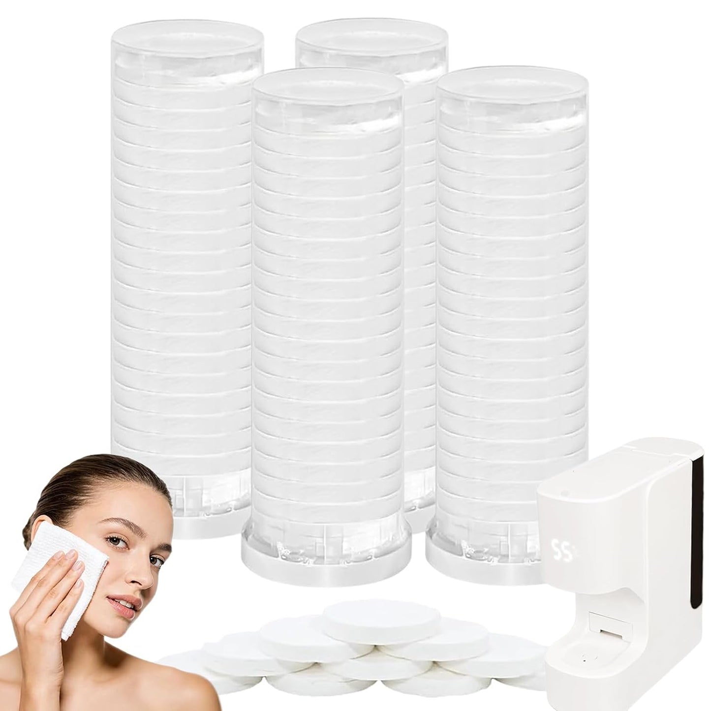 Hot Towel Dispenser Refills - 120 Pcs Disposable Compressed Face Towels for Spa & Home Use