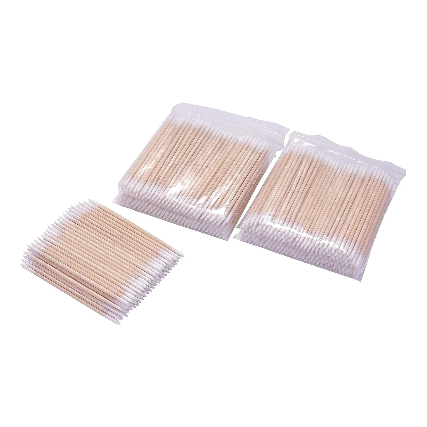 Double-Sided Wood Cotton Swabs - 1000pcs Microbrush Eyelash Cleaning Sticks | Ideal for Nails & Cosmetic Use