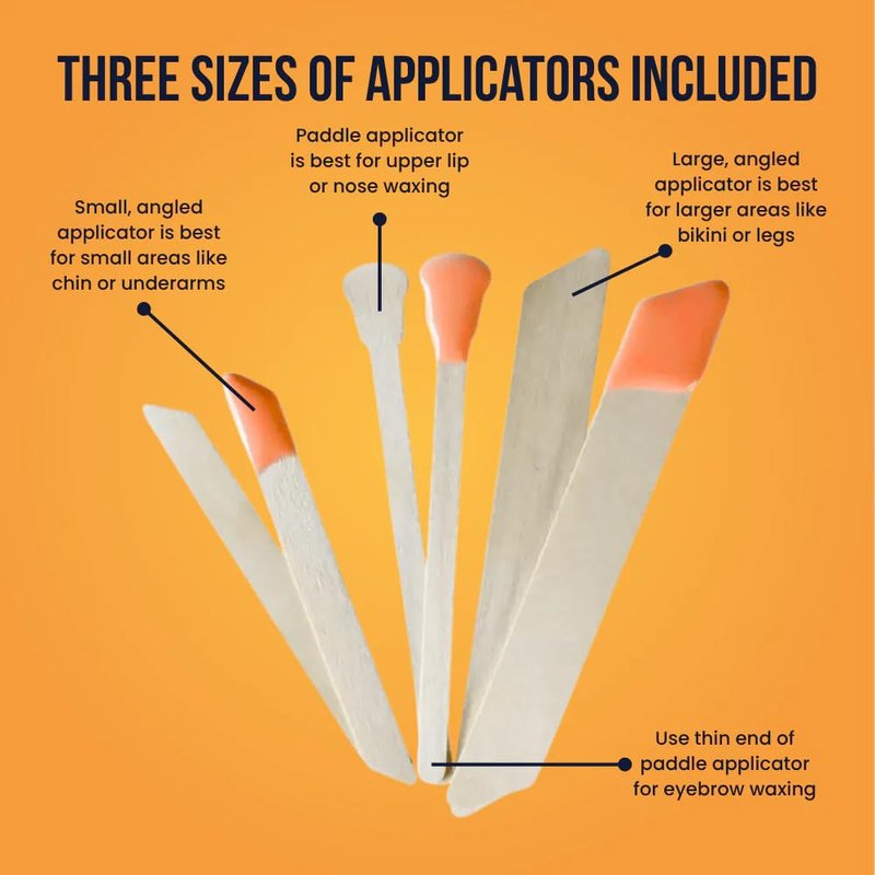 Crybaby Wax Get a Grip Face & Body Applicators, 70-Count Birchwood Waxing Sticks for Brows, Face & Body, Precise Angled & Paddle Wax Applicators