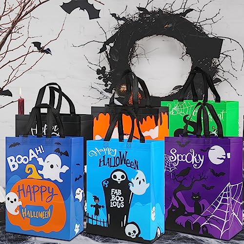 CCINEE 12PCS Large Halloween Tote Bags - Reusable Trick or Treat Bags