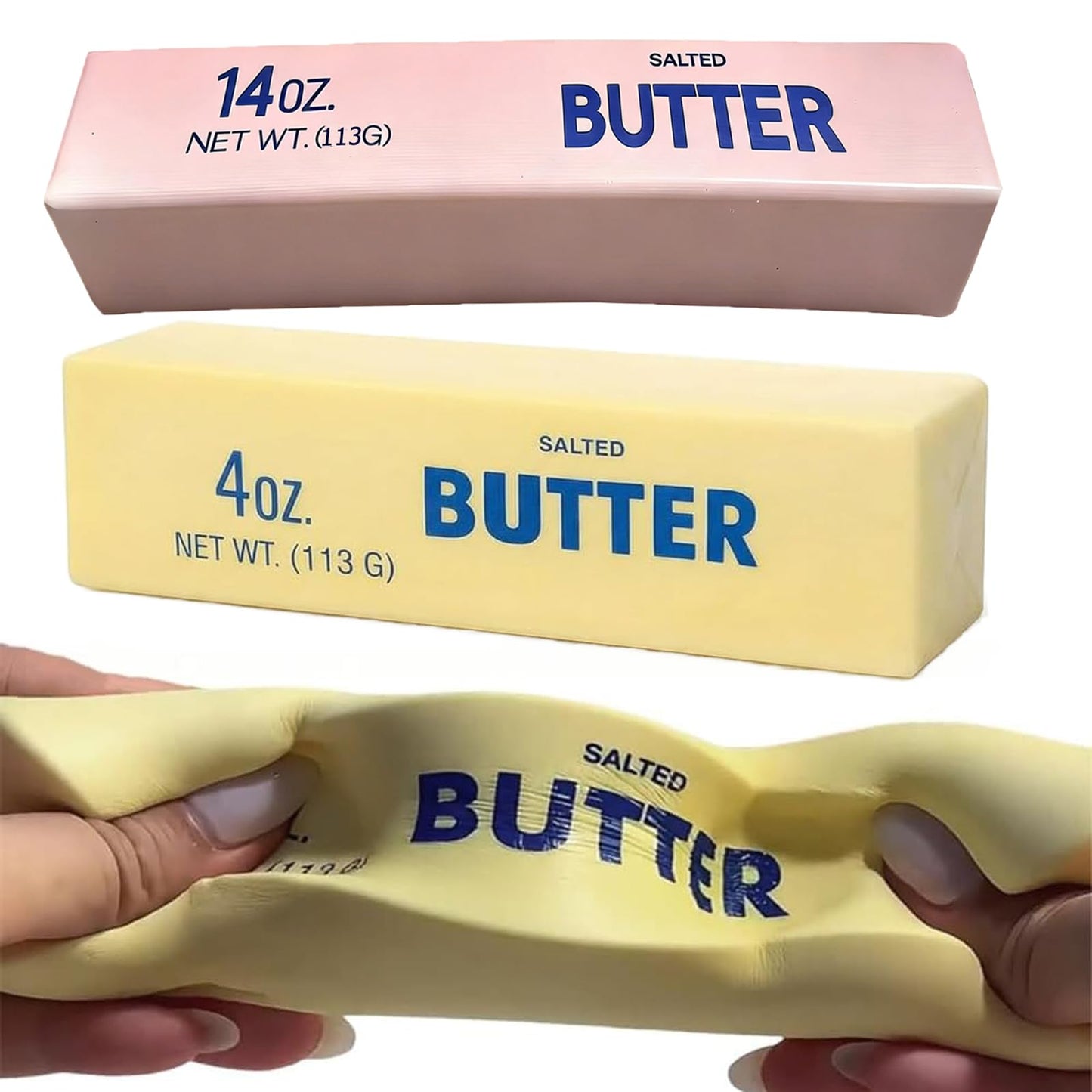 2 Pieces of Slowly Expanding Butter Squeeze Toys, Super Soft Butter-Shaped Slow Rebound Squeeze Toys, Stress and Anxiety Relief Relaxation Toys, Ideal Birthday Party Gifts