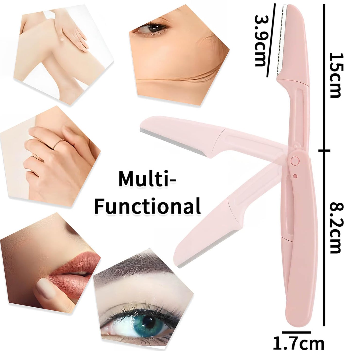 Dermaplaning Tool Kit,Face Razors,Facial Hair Removal for Women Sensitive Skin,Eyebrow Trimmer for Women(3 PCS)