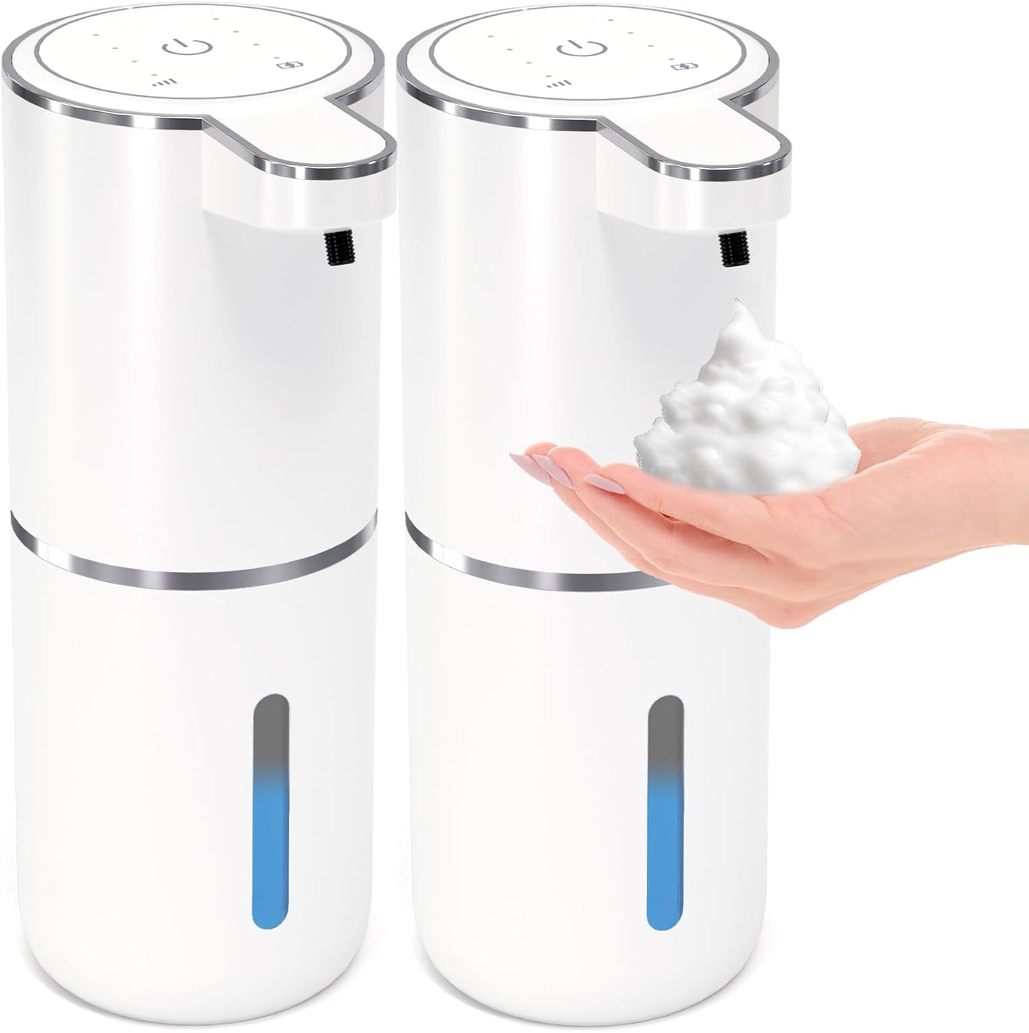 Automatic Foaming Soap Dispenser - Touchless 12.8oz Rechargeable Wall Mount for Bathroom & Kitchen | Black