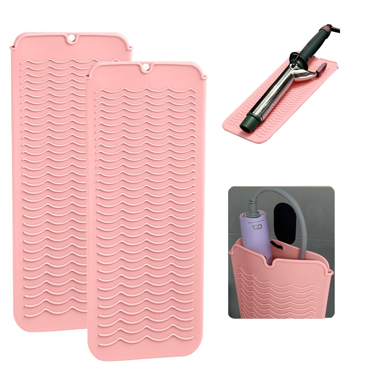 Heat Resistant Silicone Mat - Travel Pouch for Curling & Flat Irons | 11 x 5 in, Black