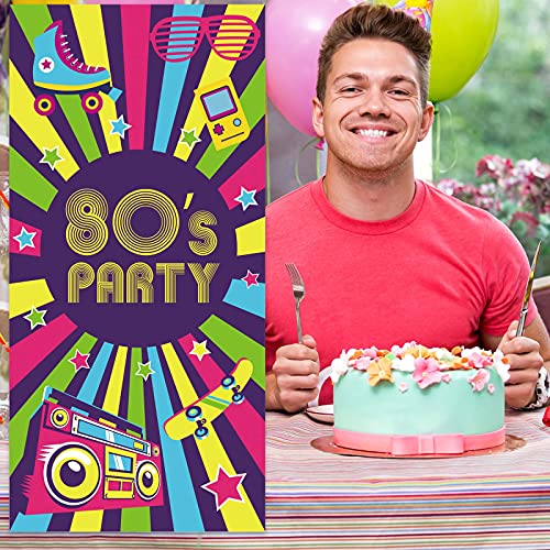 80's Retro Party Banner - I Love 80's Theme Decor for Events