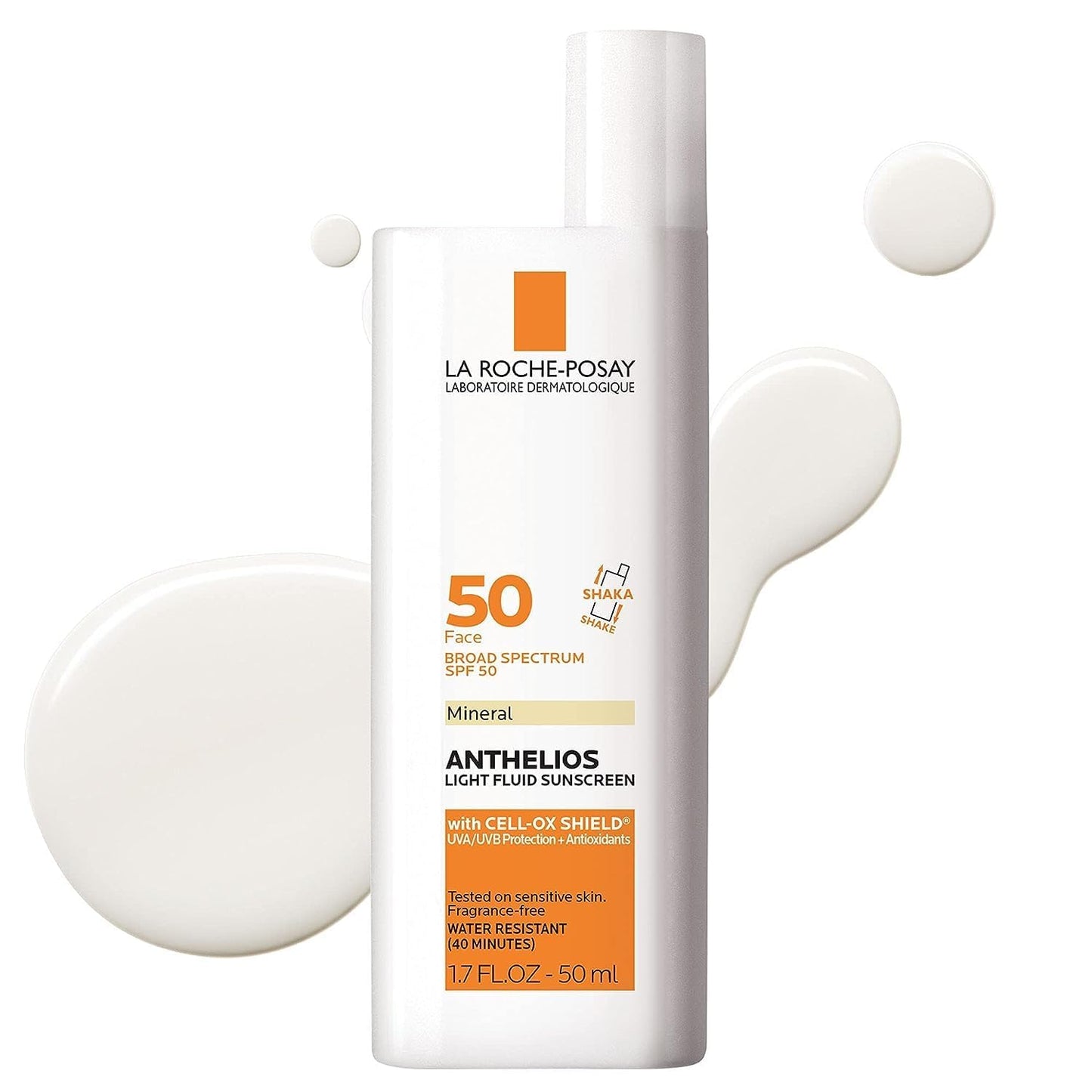 La Roche-Posay Anthelios Sunscreen SPF 40 - Ultra-Light Fluid, Oil-Free, Fast-Absorbing Face Protection