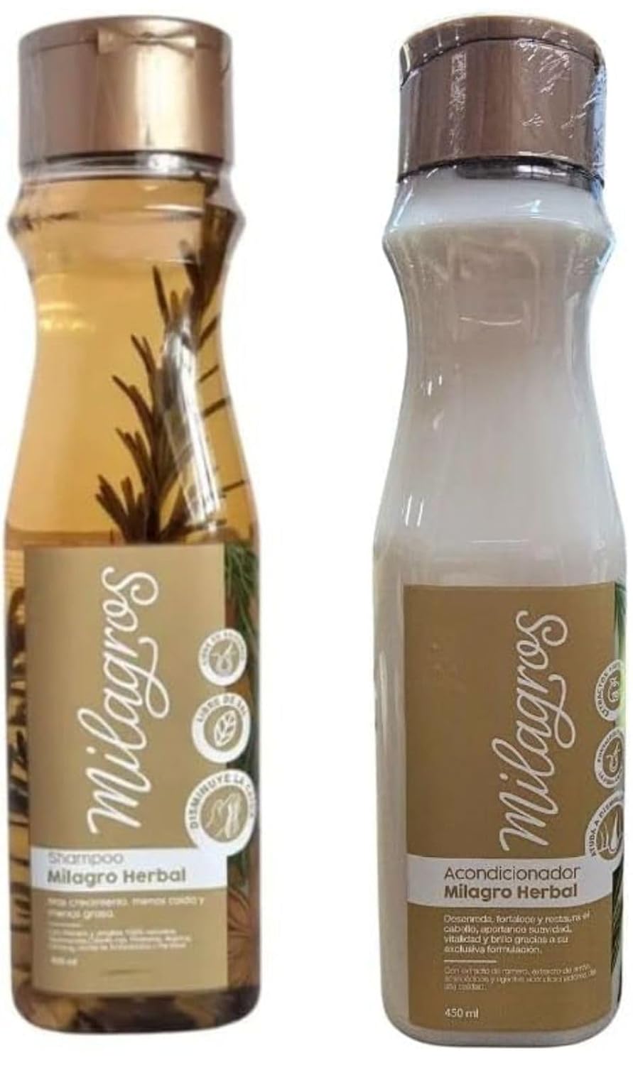 Milagro Herbal Hair Care Kit | Paraben-Free Shampoo, Conditioner & Toner - 3 Pack, 4.4 Fl Oz