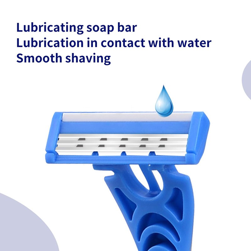 Men's Disposable Razors, 3-Blade Razors with Lubricating Strip and Pivoting Head, | Disposable Mens Razors for Shaving Sensitive Skin 12 count Blue