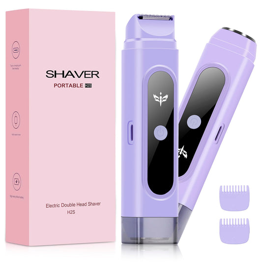 Bikini Trimmer for Women, 2-in-1 Bikini Line & Pubic Hair Trimmer Women, Wet & Dry Electric Razor, Close & Gentle Shaving for Bikini Area, USB Rechargeable