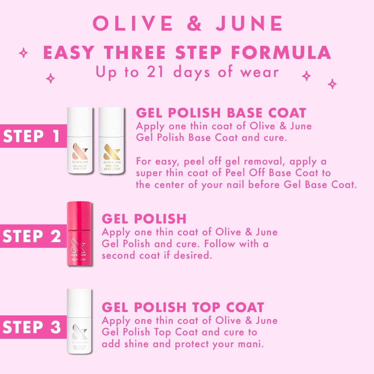 Olive & June Gel Polish Base Coat - Long-Lasting, Vegan Formula | Salon-Quality Manicure at Home