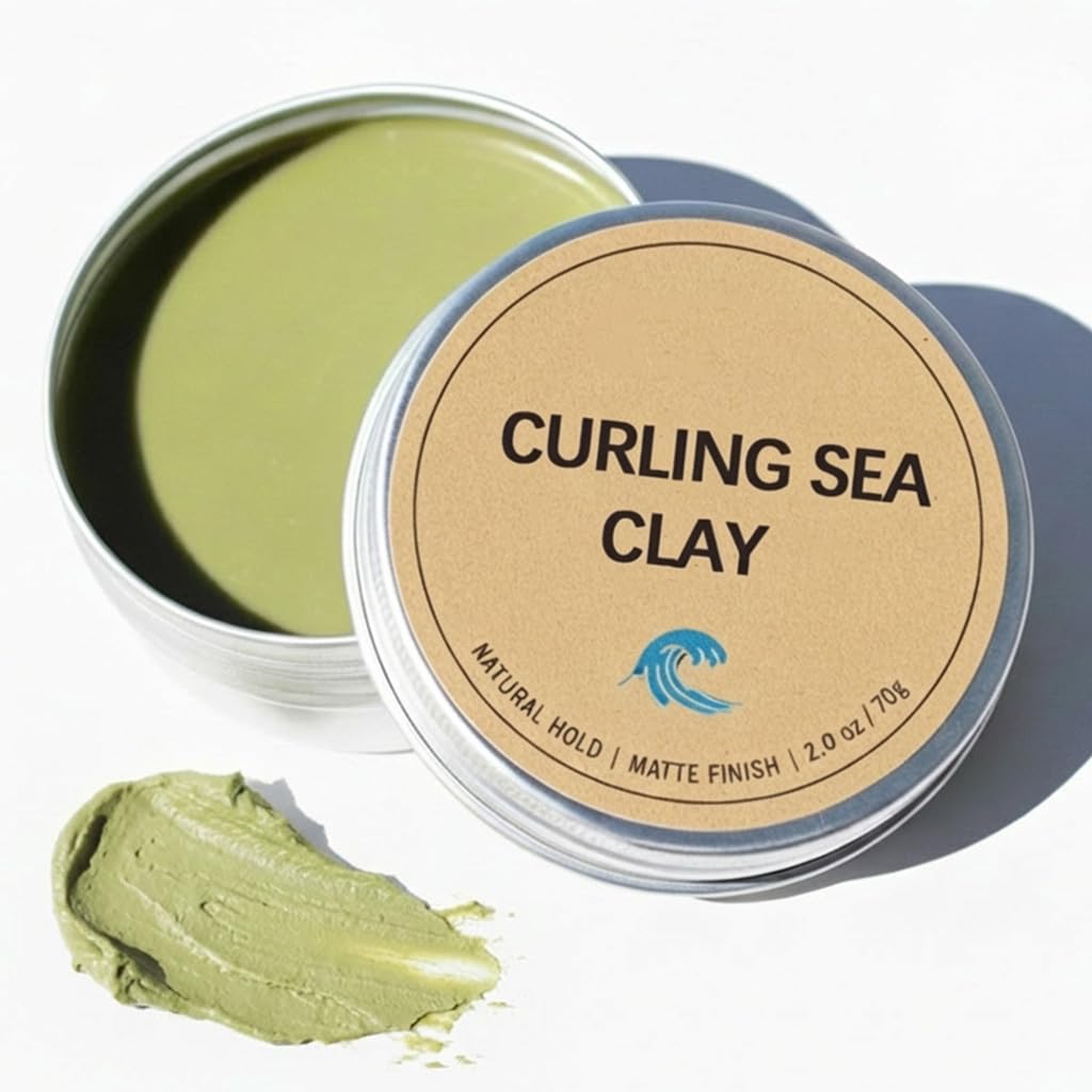 Louma Curling Sea Clay, Matte Styling Clay, Natural Texturizing Hair Paste for Men. (2.0 oz)