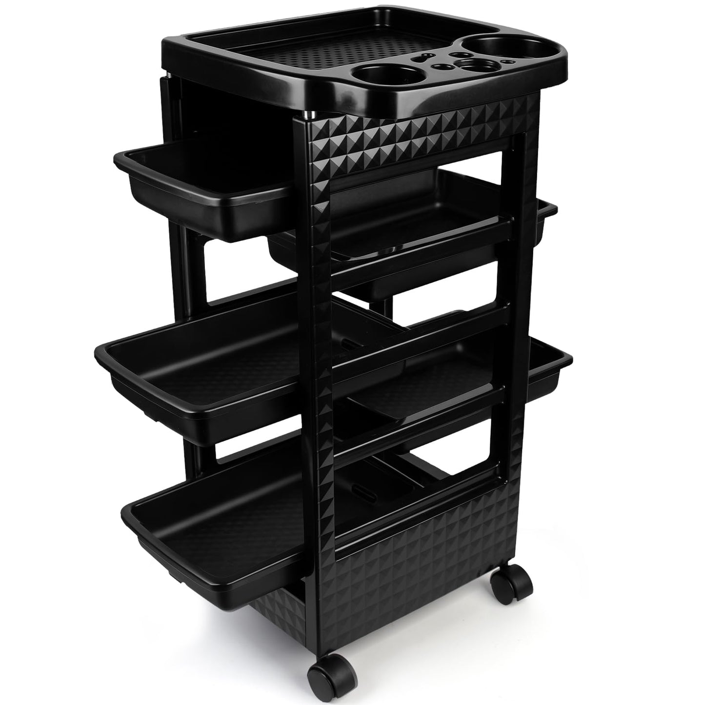 Salon Rolling Trolley with Wheels,Salon Rolling Cart for Stylist with 5 Removable Drawers,Multipurpose Beauty Cart,Mobile Storage Station,Hairstylist Trolley for Beauty Tattoo Hairdressing