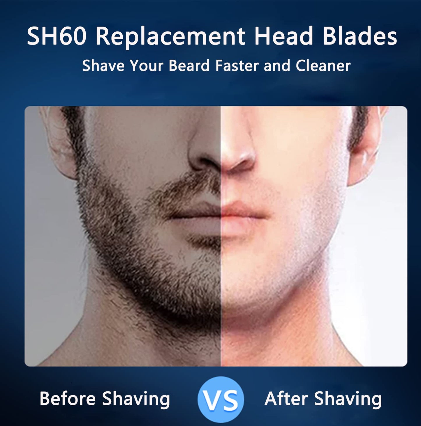 Gleway SH60/72 Replacement Heads Compatible with Philips Electric Shaver for Series 6000 S6810/82, S6850/85, S6880/81, SH60 Replacement Blades Fit for Razors Series 6000, Upgraded Blade 6-Pack