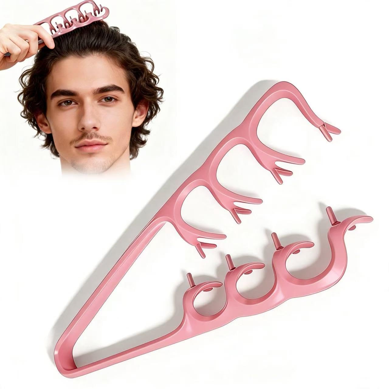 Texture Comb Set for Men & Women - Professional Volumizing Tool for Thick, Curly, or Fine Hair | Durable Wide Tooth Design in Gray & Pink