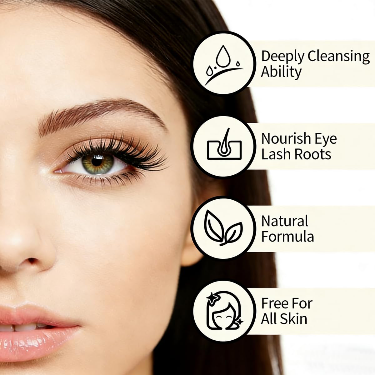 Eyelash Cleaner Kit - Whipped Lash Shampoo & Gentle Foam Cleanser | 100ml, Unscented, Includes Wash Brush