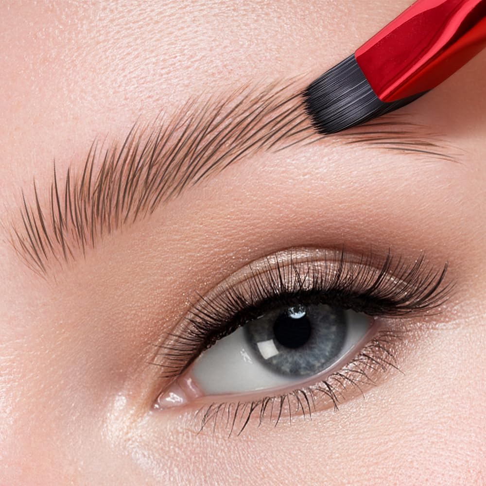 1 Piece Professional Wild Eyebrow Makeup Brush Square Styling Precise Line Depicted Brushes Beauty Makeup Tools,14.5cm (Black)