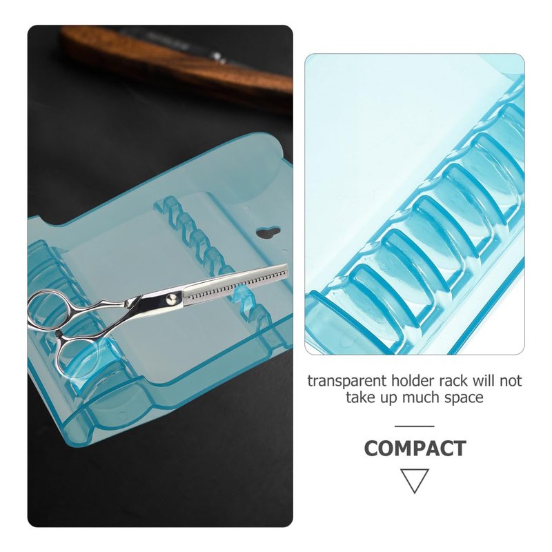 TOVINANNA Scissor Holder for Hairdressers 8.07x5.51x1.96In Clear Acrylic – Transparent Quick-Access Storage Wear-Resistant – for Salon Barber Station Home Hotel for Hairstylists Barbers Groomers