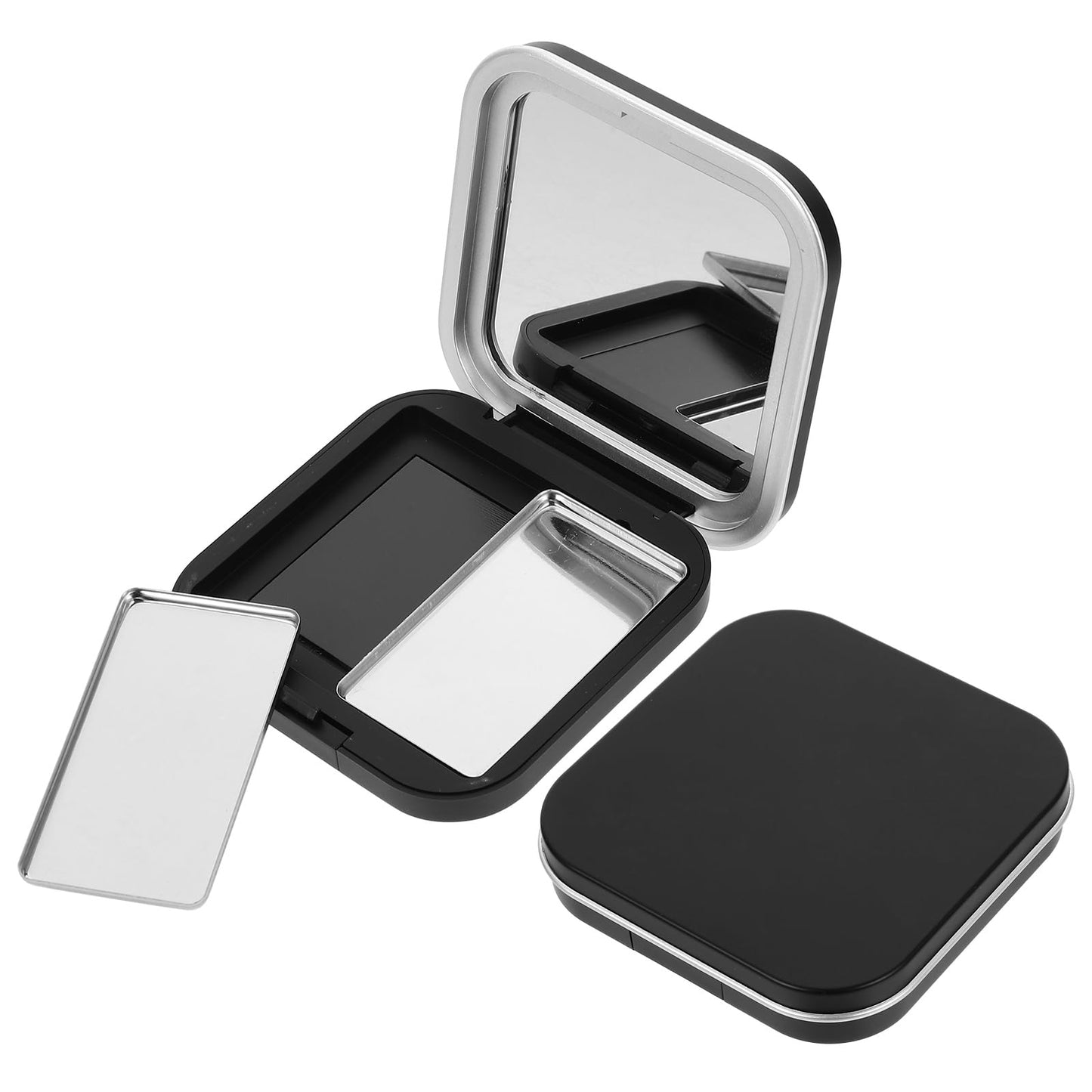 KALLORY 2 Pcs Empty Magnetic Eyeshadow Palettes with Mirror, Refillable Eyeshadow Case for DIY Cosmetics - Lipstick, Blush, Highlighter