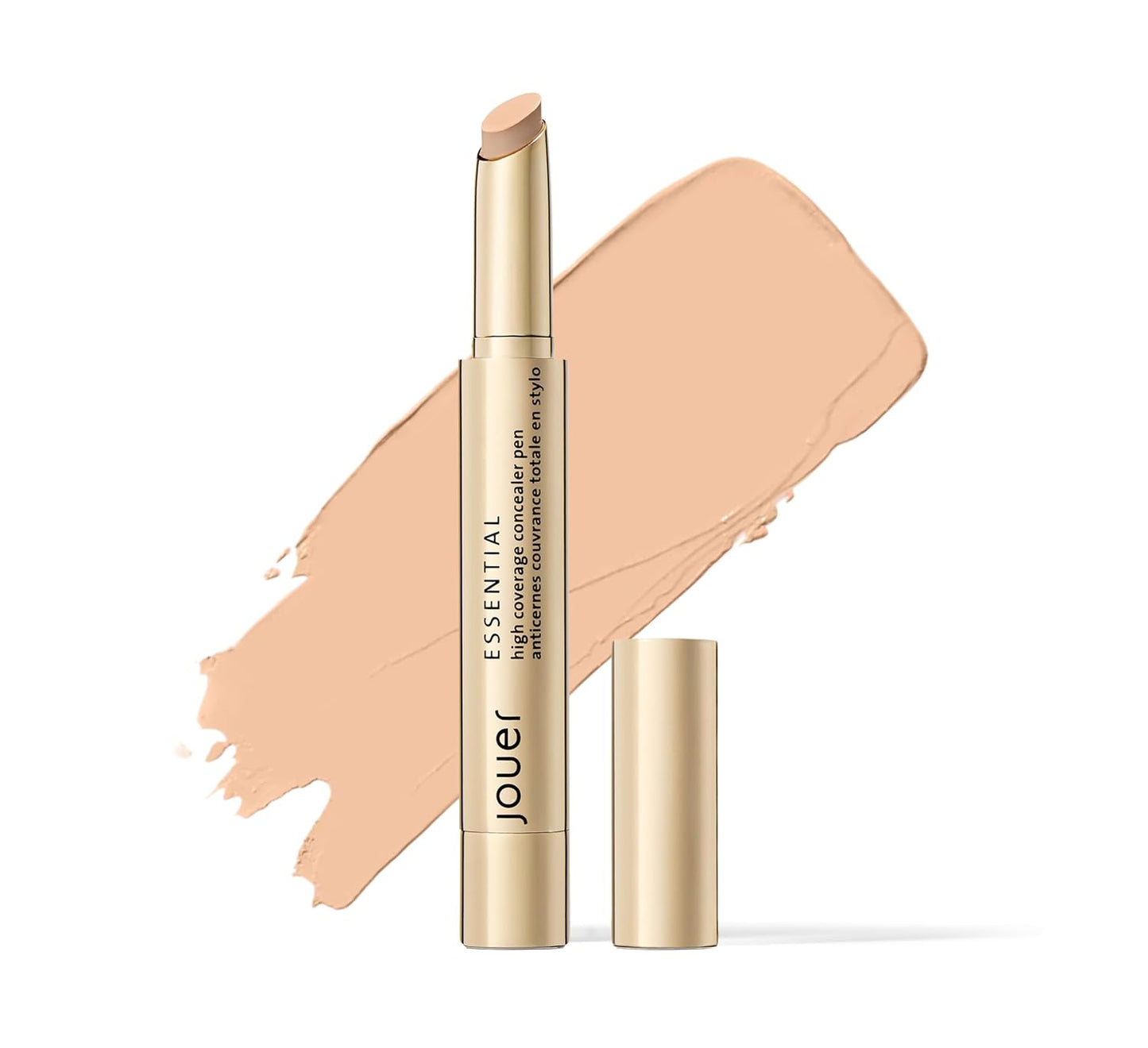 Jouer Essential High Coverage Concealer Pen - Brightening Under Eye Concealer for Dark Circles | Hyaluronic Acid & Vitamin E