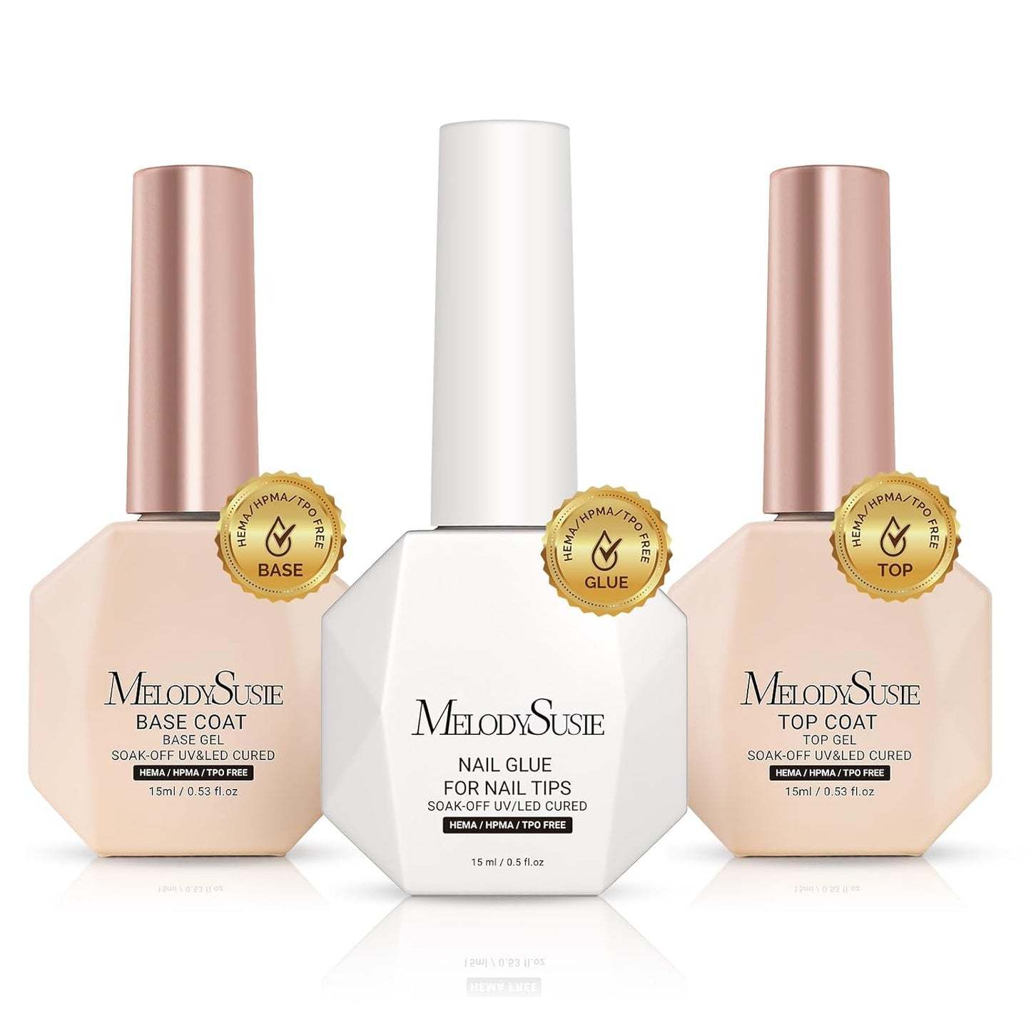 MelodySusie Nail Dehydrator & Primer Set | Long-Lasting Shine Manicure Kit - 4 Pcs, 15ml Clear