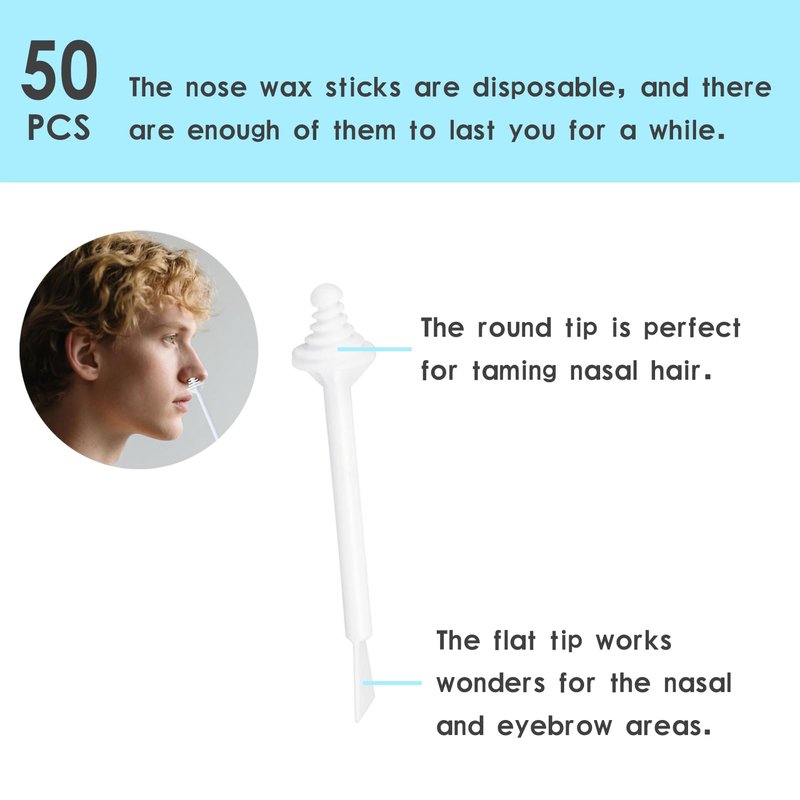 MRLWINNIE 62 PCS Nose Wax Sticks Kit with Disposable Spatulas for Nostril Cleaning and Ear, Face, and Hair Removal for Men and Women, Painless Application