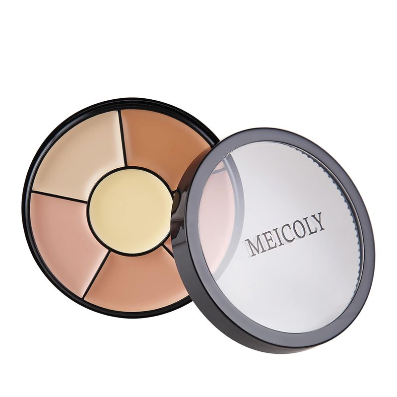 High Coverage Concealer Palette - 6 Shades Tattoo & Bruise Cover Up | Includes 8 Makeup Sponges