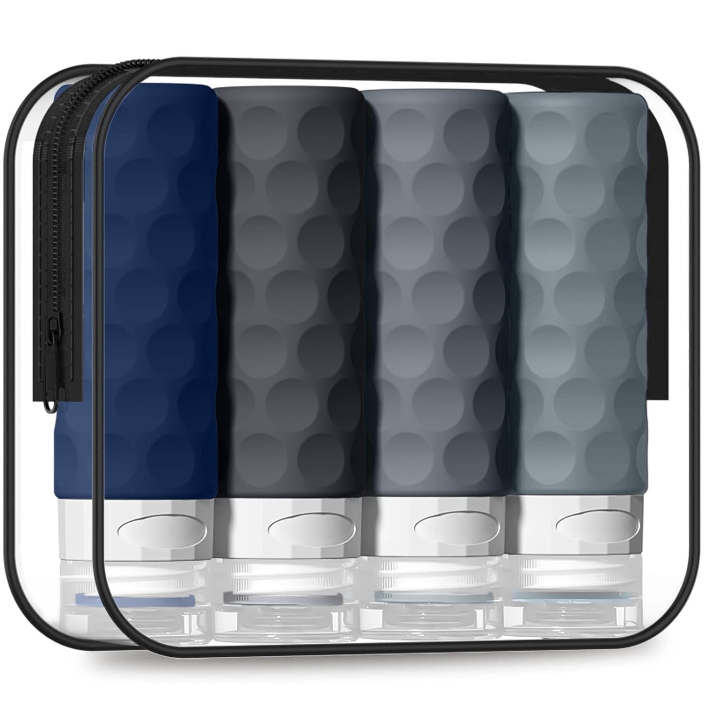 Travel Bottles for Toiletries - 4PCS TSA Approved 3oz Silicone Containers | BPA Free, Leak Proof, Refillable