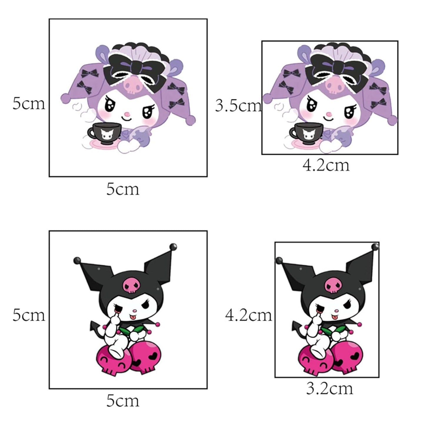 Kawaii Kuromi Temporary Tattoos - 20 Sheets of Cute Sanrio Designs for Kids | Birthday Party Favors & Rewards