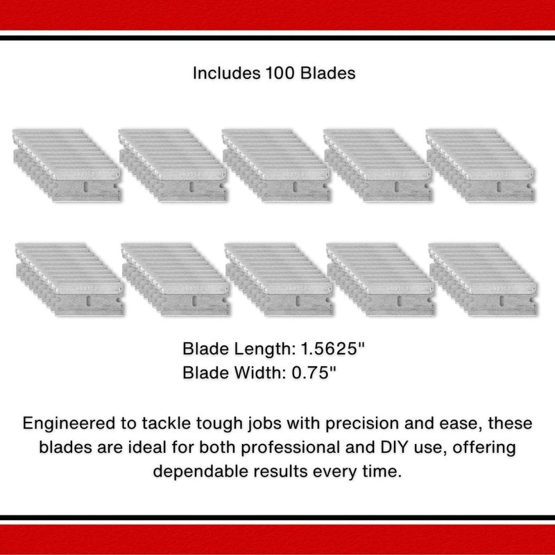 American Line Single Edge Razor Blades - 100-Pack - 0.009" Heavy Duty High Carbon Steel for Extra Durability and Long Life - 66-0403