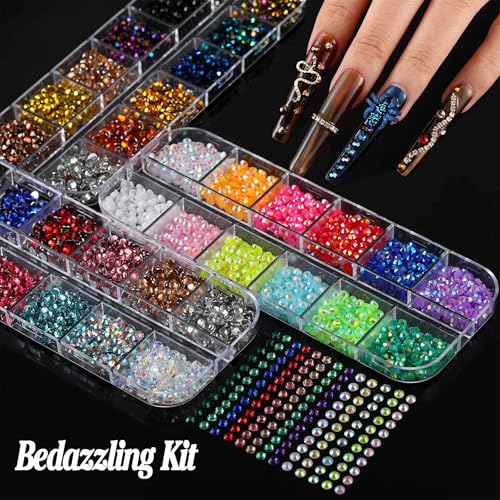 BANA Bedazzling Nail Art Kit Set 01 - 18000Pcs Rhinestones & Charms