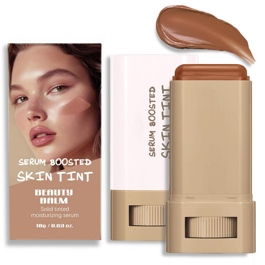 Foundation Stick Beauty Balm Serum Boosted Skin Tint, Serum Boosted Skin Tint Balm, Solid Tinted Moisturizing SerumContour Stick Foundation FaceStick, Longwear ContourStick, Natural Finish (#3)