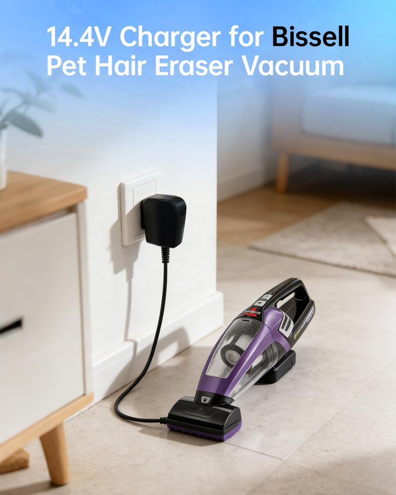 Naubluvo 14.4V Charger Replacement for Bissell Pet Hair Eraser Vacuum, Charging Cord Compatible with Bissell 2390 2390A 23903 2284 2284W Cordless Handheld Vacuum, 5.9FT/ 1.8M Power Supply